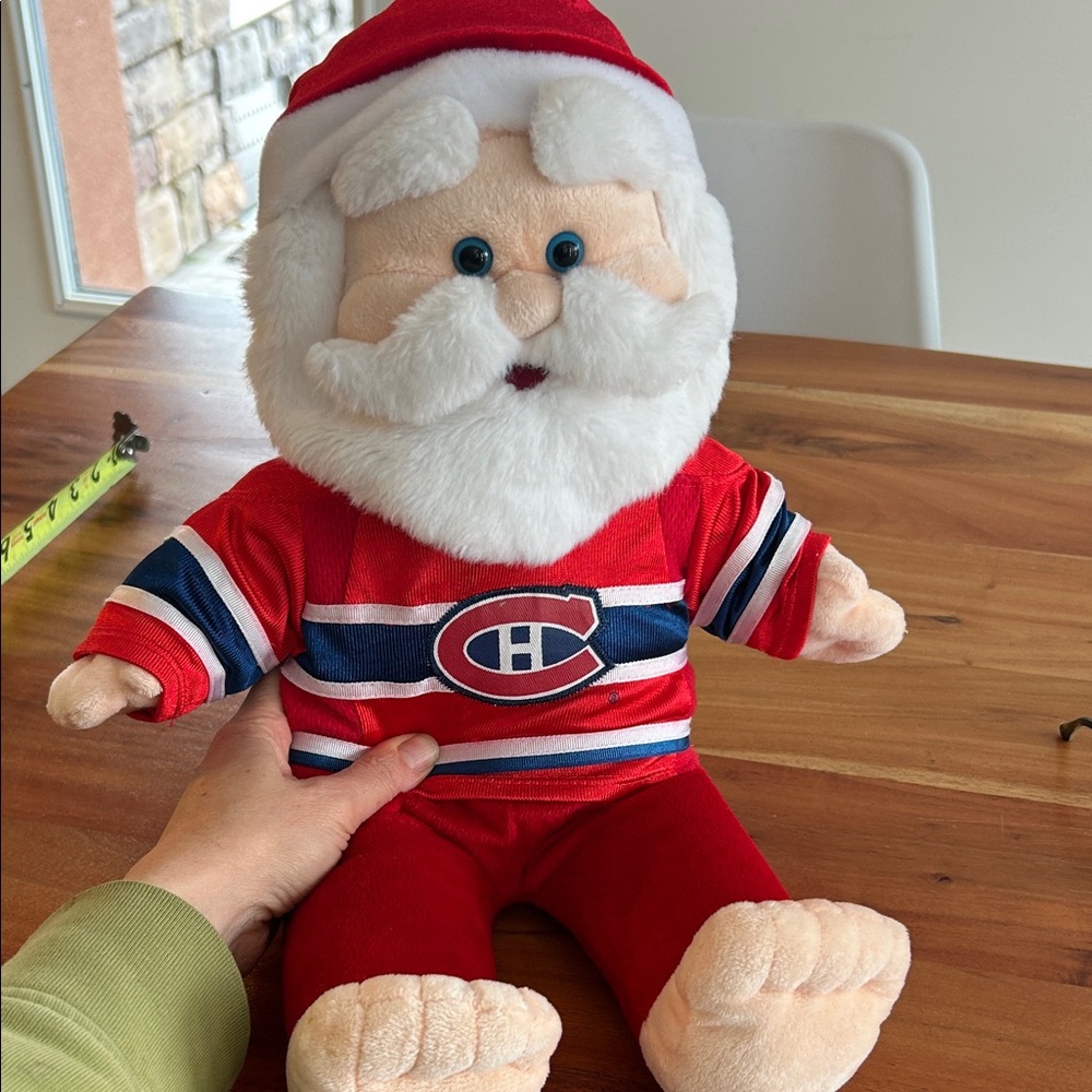 Build a Bear Red Santa Plush Toy with NHL Licensed BAB Montreal Canadians Jersey